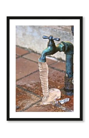 frozen dripping faucet