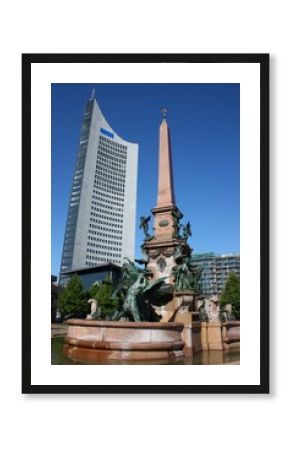 mendebrunnen vor uniriese in leipzig