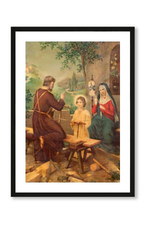 Typical catholic image printed image of Holy Family