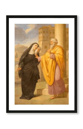 Rome - fresco of st. Augustine and his mother st. Monica