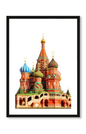 Saint Basils cathedral on Red Square in Moscow isolated over whi