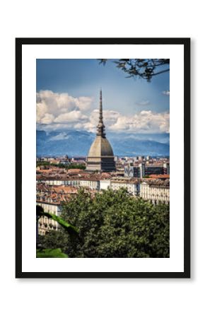 Panoramic view of Turin city center, in Italy