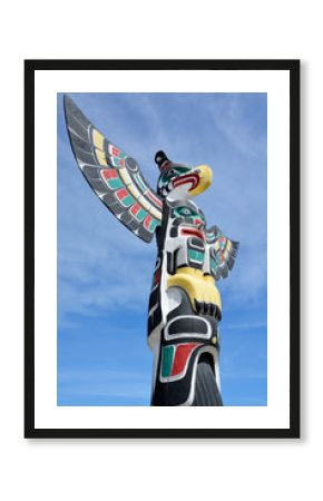 Totem pole in Duncan's tourism slogan is "The City of Totems". The city has 80 totem poles around the entire town, which were erected in the late 1980s. 