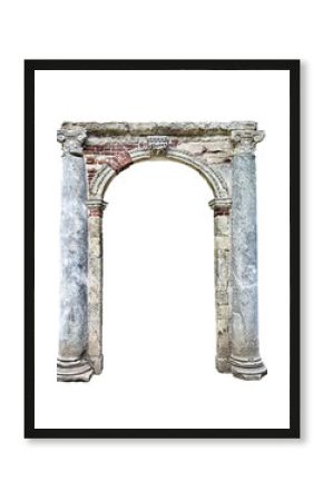 old stone arch isolated on white background