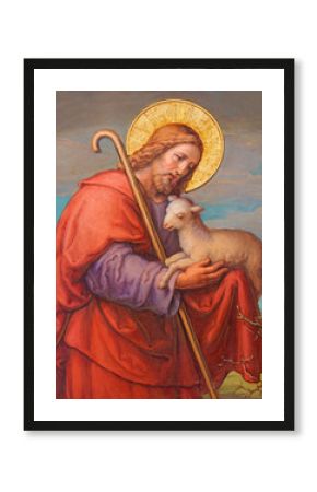 Vienna - Fresco of Jesus as good shepherd in Carmelites church
