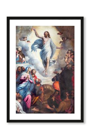 BRESCIA, ITALY - MAY 22, 2016: The painting Ascension of the Lord in church Chiesa di Santa Maria del Carmine by Bernardino Gandino (1587 - 1651).
