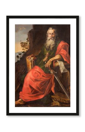 SALAMANCA, SPAIN, APRIL - 16, 2016: The St. Paul painting in Convento de San Esteban by unknown artist of 17. cent.