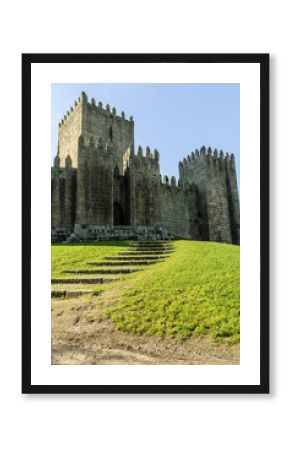sight of the historical medieval castle of Guimaraes's town, Portugal