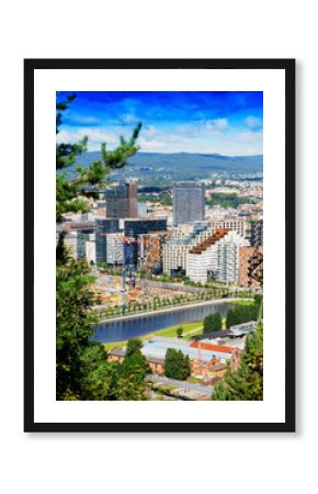 Oslo city cityscape background
