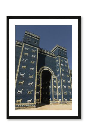 Replica of the Ishtar gate at the entrance of Babylon, Iraq.