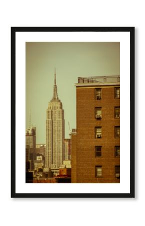 Vintage Empire State Building in New York City, Manhattan