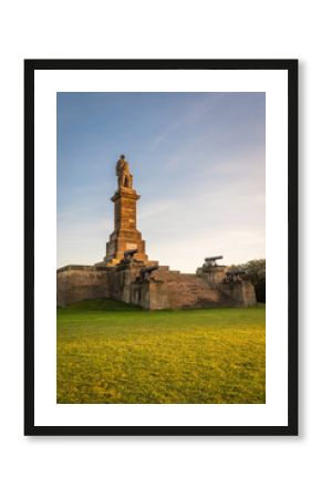 Collingwood Monument, which overlooks the mouth of the River Tyne at Tynemouth, is a memorial to Admiral Lord Collingwood. The four guns upon this monument belonged to his ship the Royal Sovereign