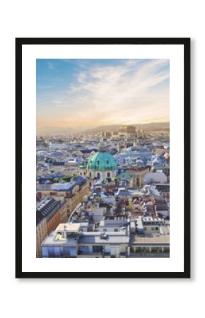 View of St. Peter's Cathedral from the observation deck of St. Stephen's Cathedral in Vienna, Austria