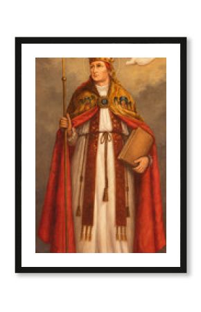 LONDON, GREAT BRITAIN - SEPTEMBER 17, 2017: The painting of pope St. Gregory the Great the doctor of west catholic church in church St. Martin, Ludgate (about 1900 by unknown Belgian artist).