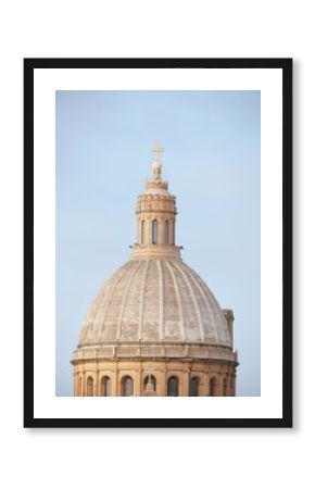 The top of Basilica of Our Lady of Mount Carmel in Valletta city, Malta