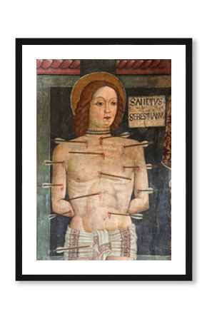 San Sebastiano  affresco nella chiesa di Villa a Castiglione Olona