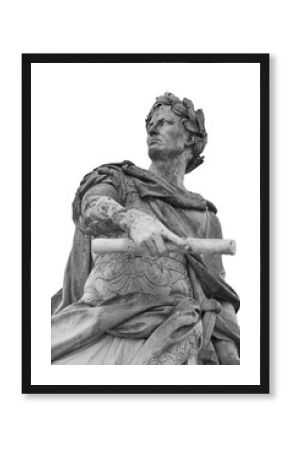 Roman emperor Julius Caesar statue isolated over white background