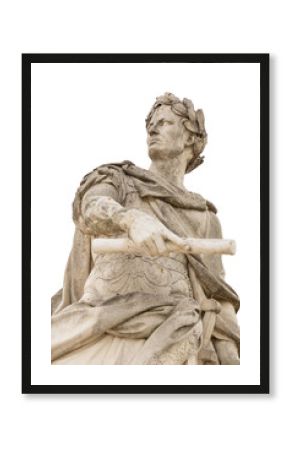 Roman emperor Julius Caesar statue isolated over white background