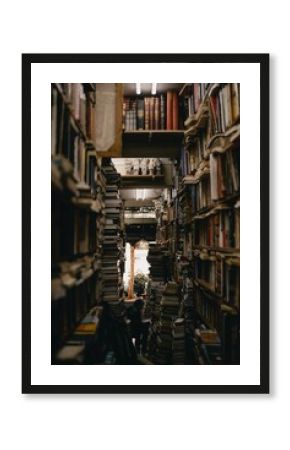 Person sitting on chair in library