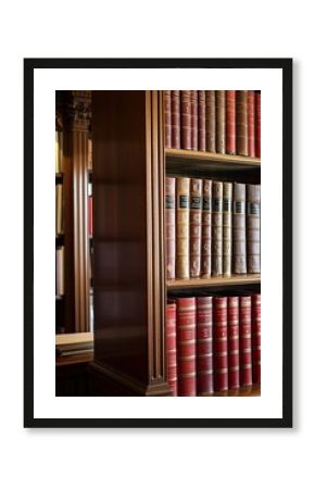Discover the allure of ancient texts in this captivating image of an antique library bookshelf, where each book holds a treasure trove of wisdom and stories.