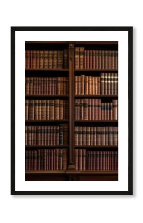 Get lost in a world of knowledge and imagination with this captivating image of an ancient library bookshelf, where every book tells a tale of its own.