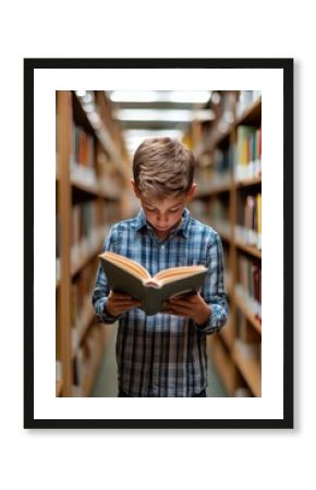 14-Year-Old Boy Reading in the Library: A Study of Youthful Curiosity and Learning