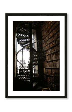 Gothic library spiral staircase