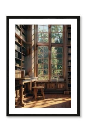 Sunlit Victorian Library
