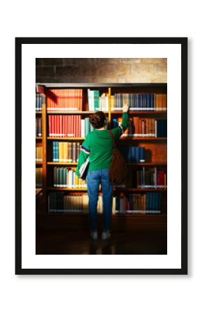 Student on library.