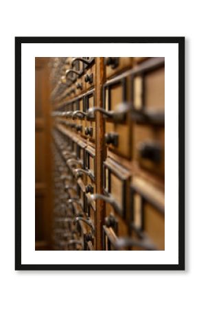 detail of a card catalog from a library shot in selective focus for shallow depth of field