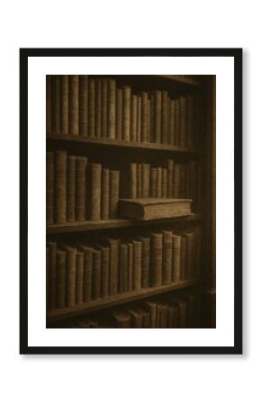 Vintage library filled with books.