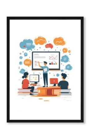 Illustration of Collaborative Learning with Technology in an Educational Setting