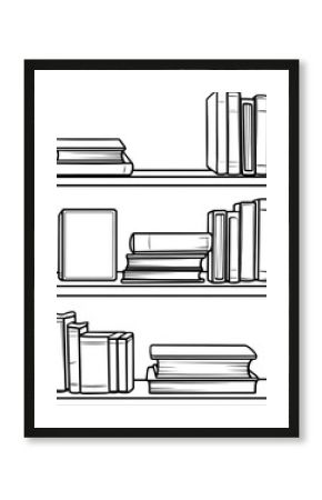 Book storage shelves coloring page