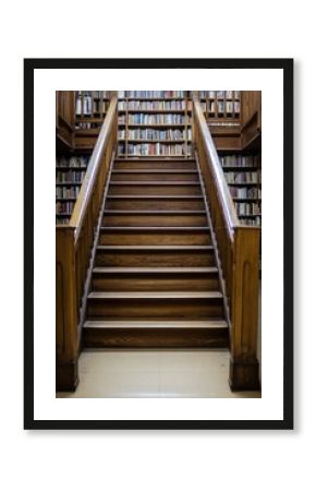 Staircase in Library with Books