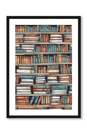 style bookshelves background hand sketch stack colorful drawn white olate illustration books doodle vignetting book library story bookshop doodle bookshelf hand review shelf time horizontal
