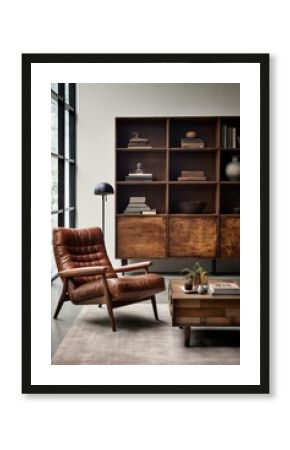 Interior where each piece of furniture has a unique history. A leather armchair tells tales of cozy evenings, while a mid-century coffee table holds decades of memories