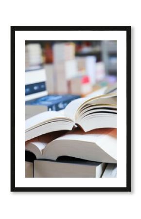 stack of books on the table