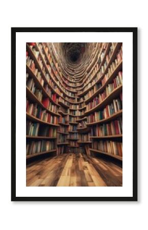 Bookshelf Spiral - A Tunnel of Knowledge and Infinite Possibilities.