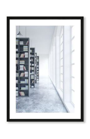 Concrete library interior