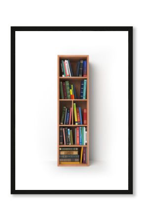Letter I. Alphabet in the form of shelves with books isolated on white.