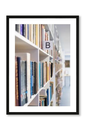 bookshelves stretching into the distance