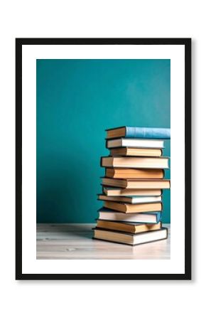 Books stacked on a table