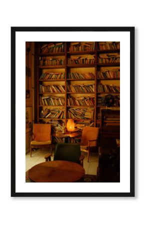 interior of a restaurant, caffe, library 