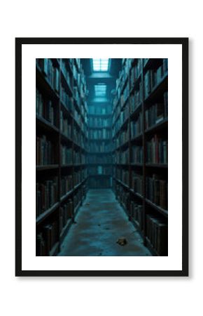 A vast library with numerous bookshelves filled with books.