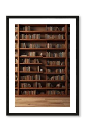 Brown wooden bookshelf with open square books,  bookcase,  square books,  home office