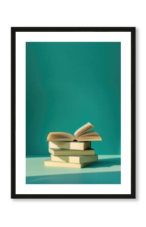 A pile of books stacked high