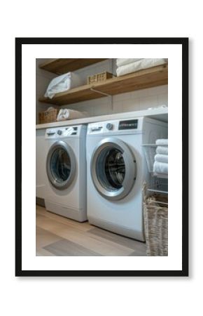Image of a washer and dryer in a modern laundry room