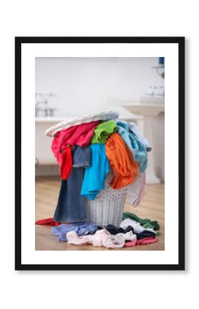 Pile of dirty washing in bathroom