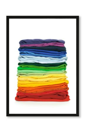 Rainbow clothes pile