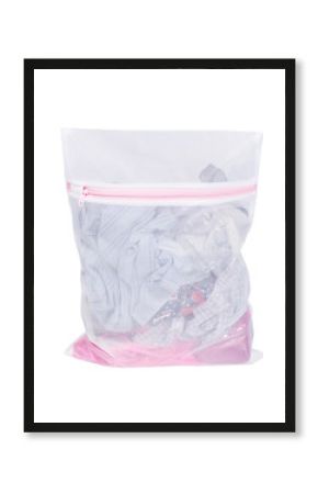 Clothing in laundry bag.